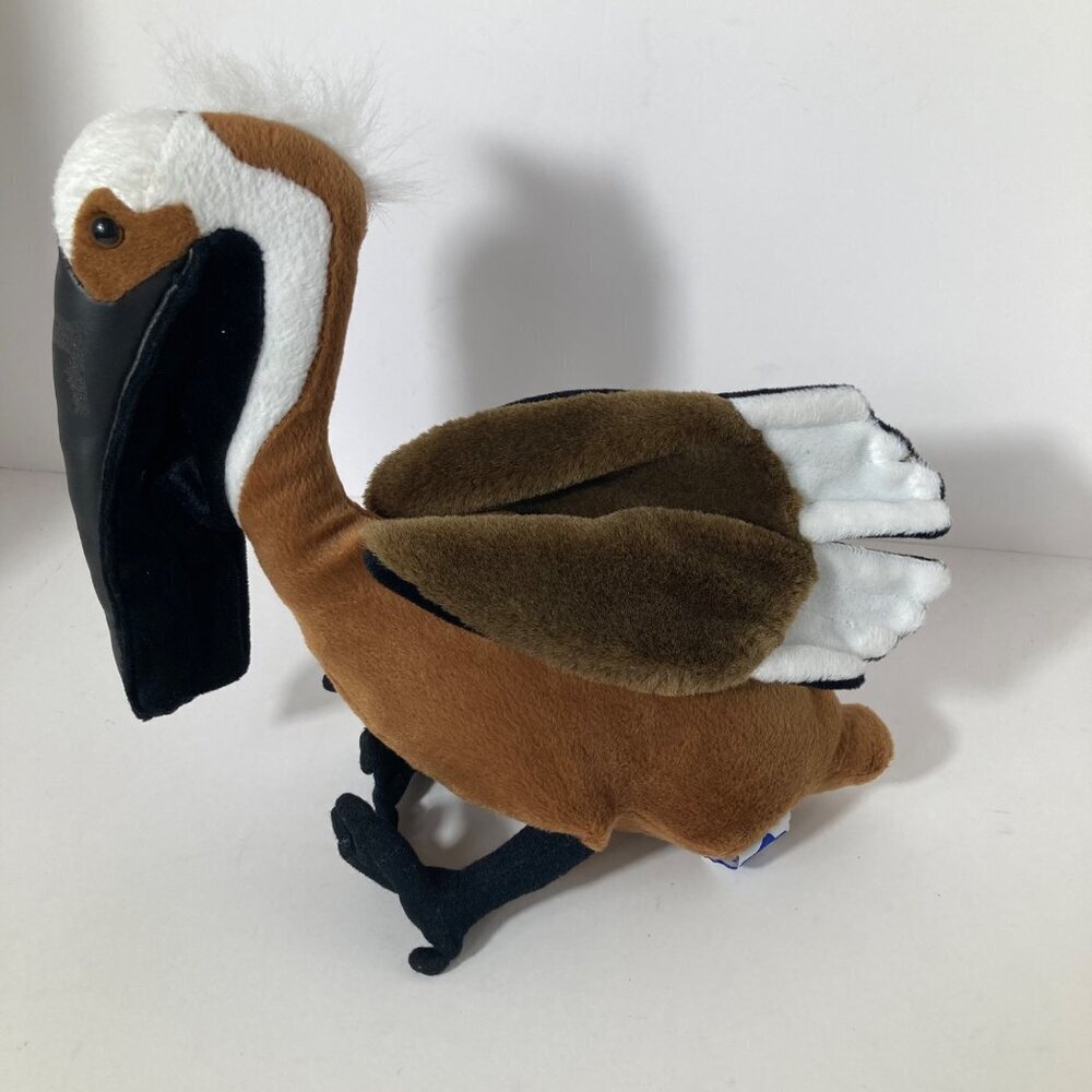Vintage Star Stuffed Pelican Plush Black Brown 13"‎ Flaw
